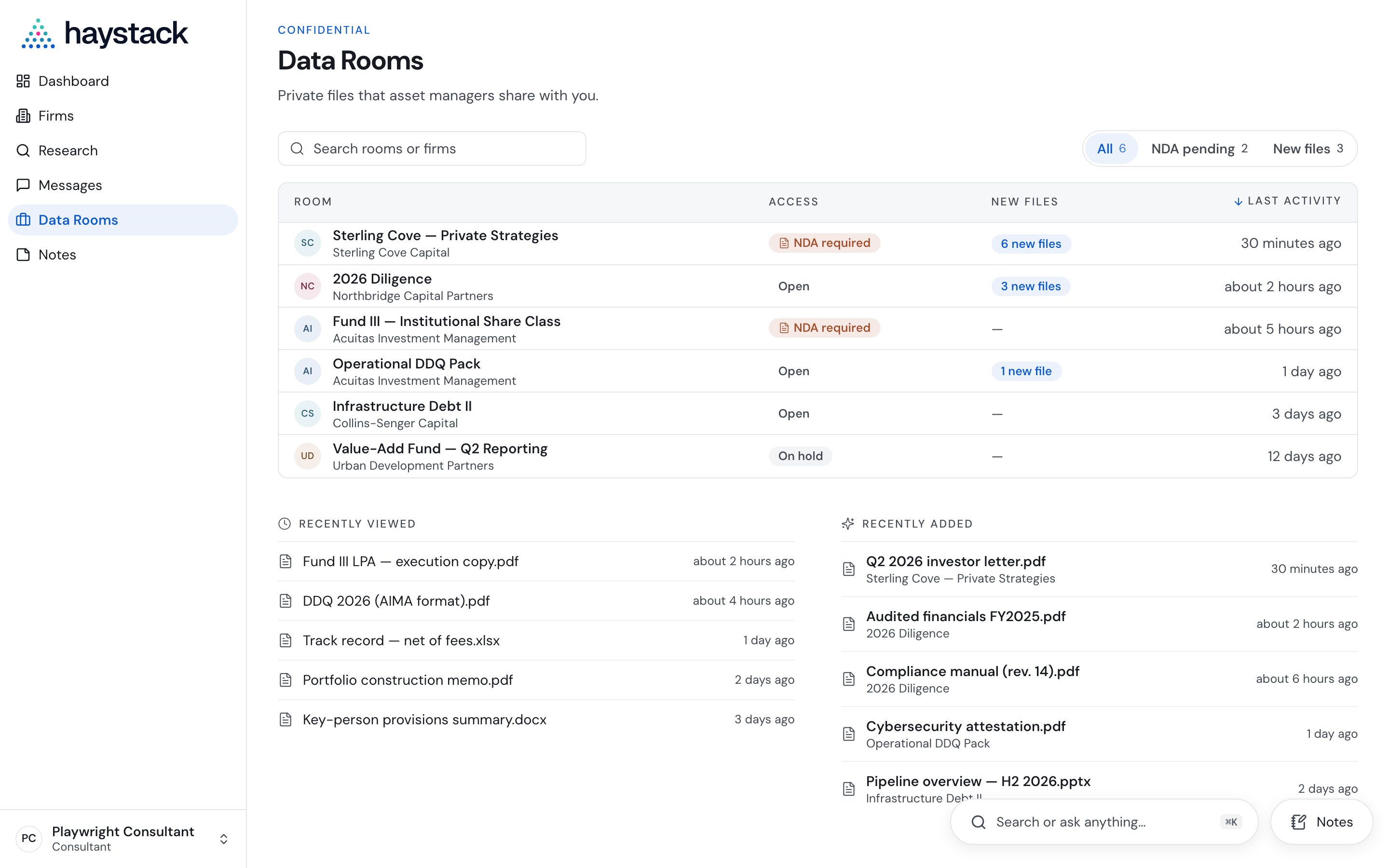 Data rooms, redesigned