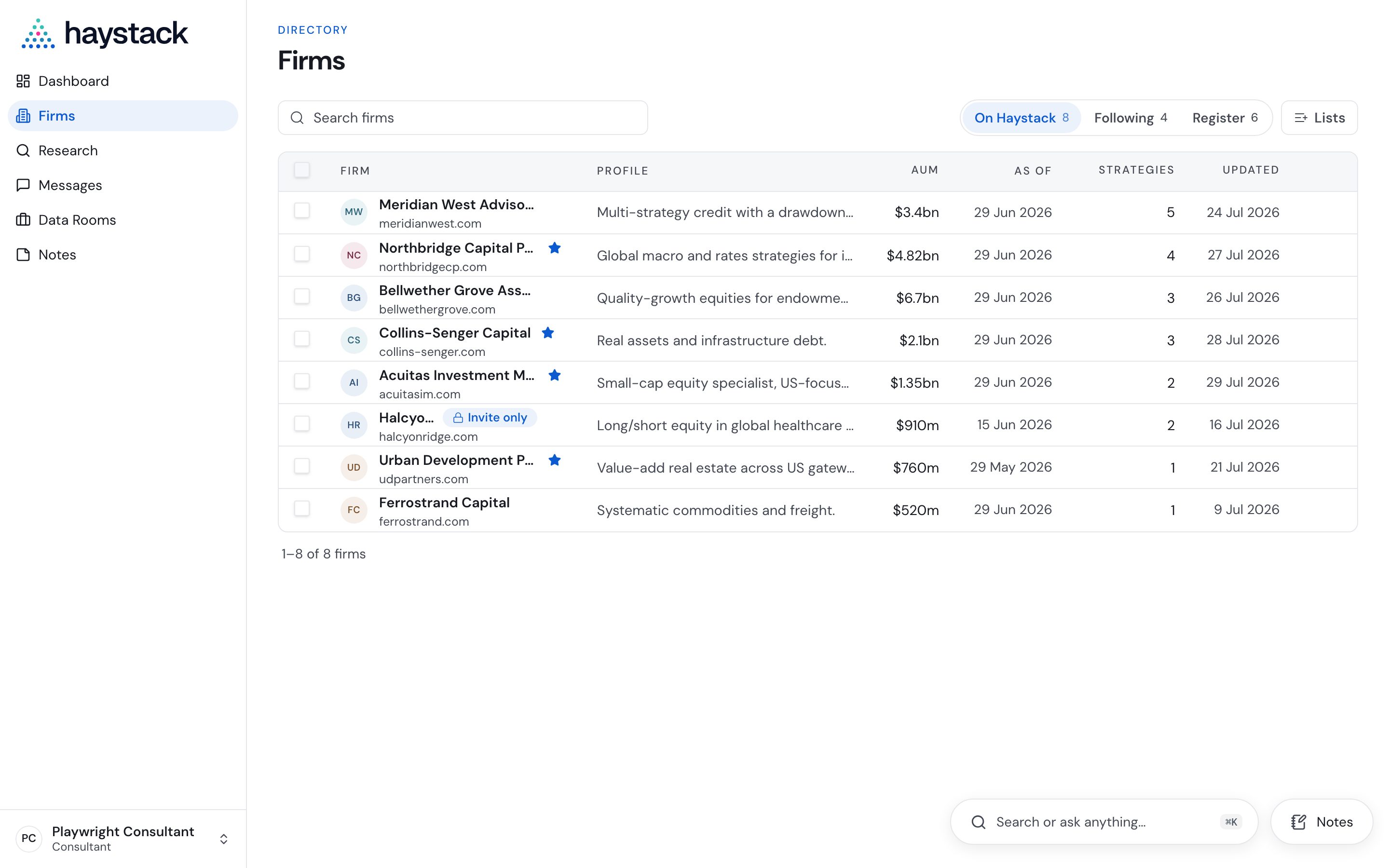 Firms directory, redesigned